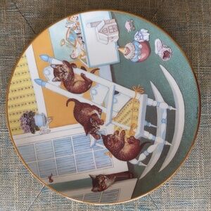 Hamilton Collection Gré Gerardi Country Kitten Rock and Rollers Decorative Plate